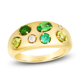 Le Vian Tramonto D'Oro Natural Emerald, Peridot, Chrome Diopside & Tsavorite Garnet Ring 1/20 ct tw Diamonds 14K Honey Gold