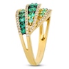 Thumbnail Image 2 of Le Vian Emerald Ombré Three-Row Ring 3/8 ct tw Diamonds 14K Honey Gold
