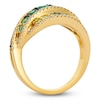 Thumbnail Image 3 of Le Vian Emerald Ombré Three-Row Ring 3/8 ct tw Diamonds 14K Honey Gold