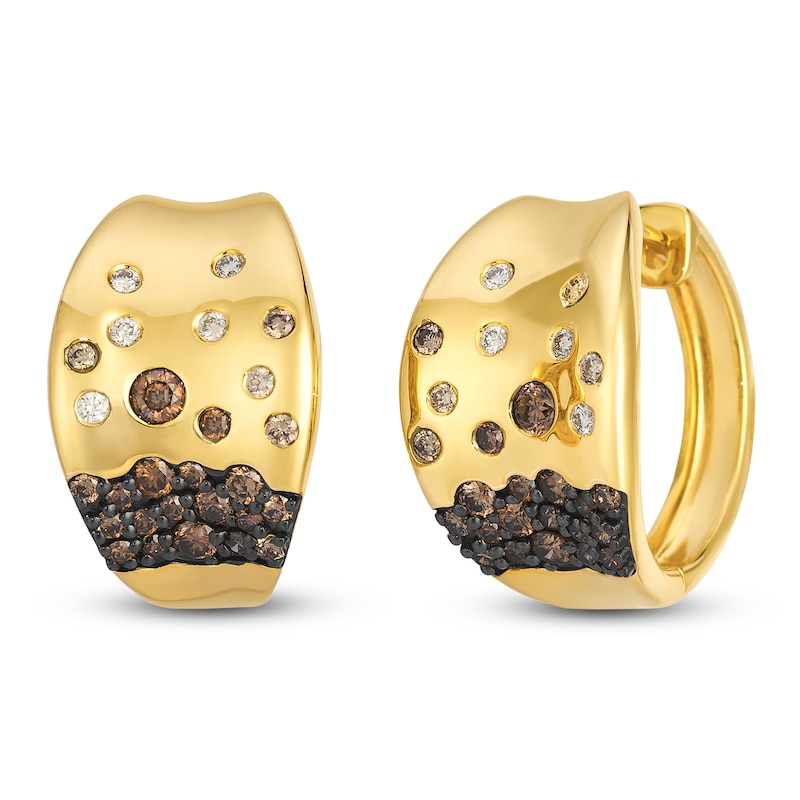 Main Image 2 of Le Vian Tramonto D'Oro Diamond Hoop Earrings 3/4 ct tw 14K Honey Gold