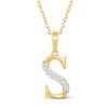 Thumbnail Image 1 of Diamond Initial S Necklace 1/20 ct tw 10K Yellow Gold 18"
