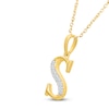 Thumbnail Image 2 of Diamond Initial S Necklace 1/20 ct tw 10K Yellow Gold 18"