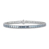 Thumbnail Image 1 of Square-Cut Natural London, Swiss & Sky Blue Topaz Bracelet Sterling Silver 7.5"