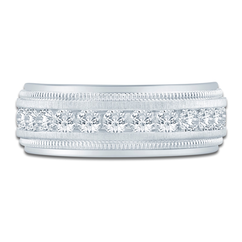 Main Image 3 of Men's Lab-Grown Diamond Milgrain-Edge Band 1-1/2 ct tw 14K White Gold