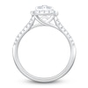 Thumbnail Image 2 of Certified Multi-Diamond Cushion Halo Engagement Ring 1 ct tw 14K White Gold