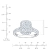 Thumbnail Image 4 of Certified Multi-Diamond Cushion Halo Engagement Ring 1 ct tw 14K White Gold