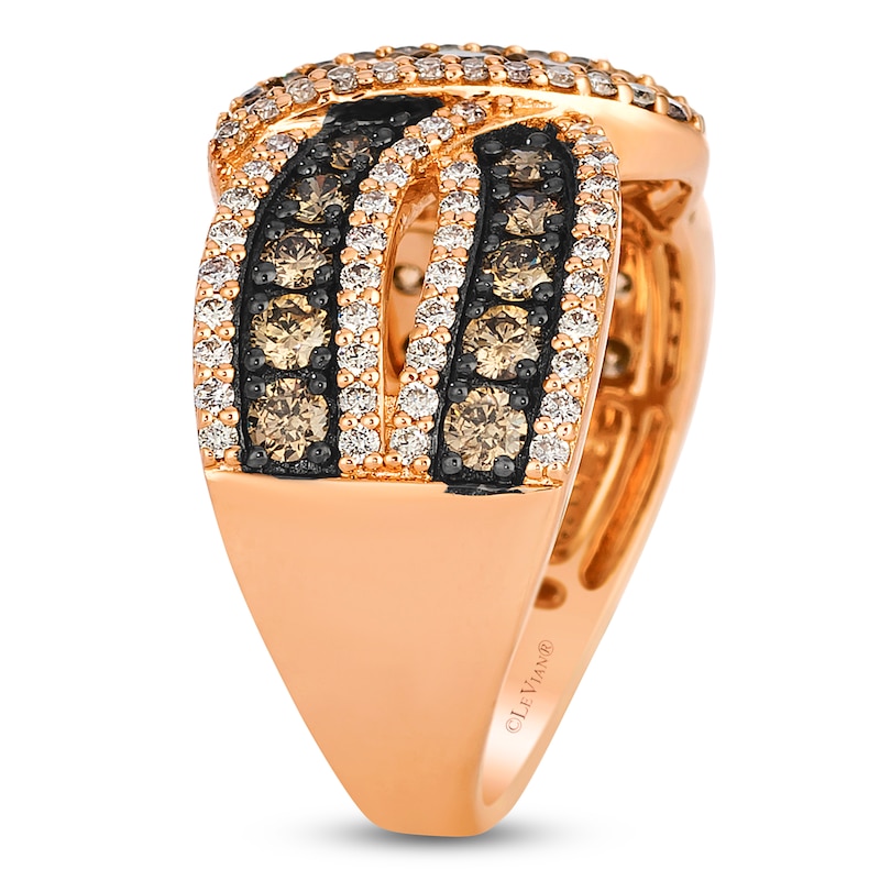 Main Image 3 of Le Vian Chocolate Diamond Knot Ring 1-1/2 ct tw 14K Strawberry Gold