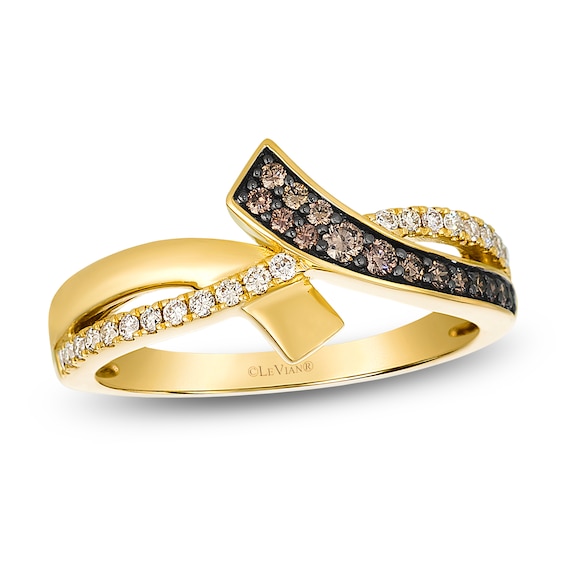 Le Vian Chocolate Diamond Crisscross Ring 1/4 ct tw 14K Honey Gold