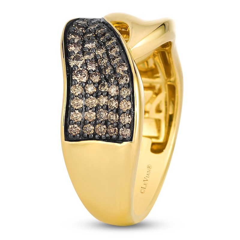 Main Image 3 of Le Vian Chocolate Diamond Concave Bypass Ring 3/8 ct tw 14K Honey Gold