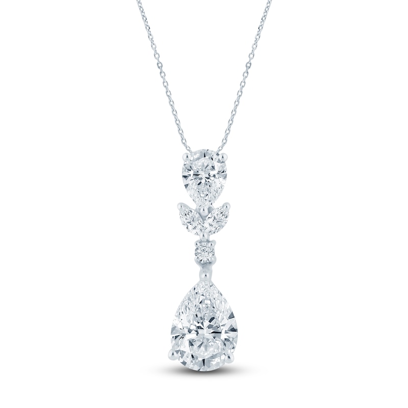 Main Image 1 of Pnina Tornai Pear-Shaped, Round & Marquise-Cut Lab-Grown Diamond Necklace 4 ct tw 14K White Gold 18"