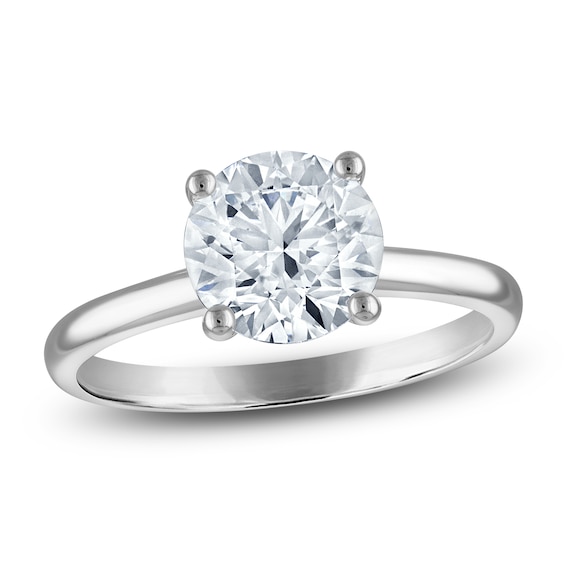 Round-Cut Lab-Grown Diamond Solitaire Engagement Ring 2 ct tw 14K White Gold (VS2/F)
