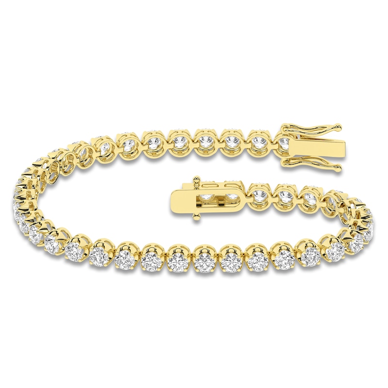 Main Image 1 of Jared Signature Lab-Grown Diamond Tennis Bracelet 5 ct tw 14K Yellow Gold 7.25"