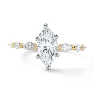Marquise-Cut Lab-Grown Diamond Engagement Ring 2 ct tw 14K Yellow Gold