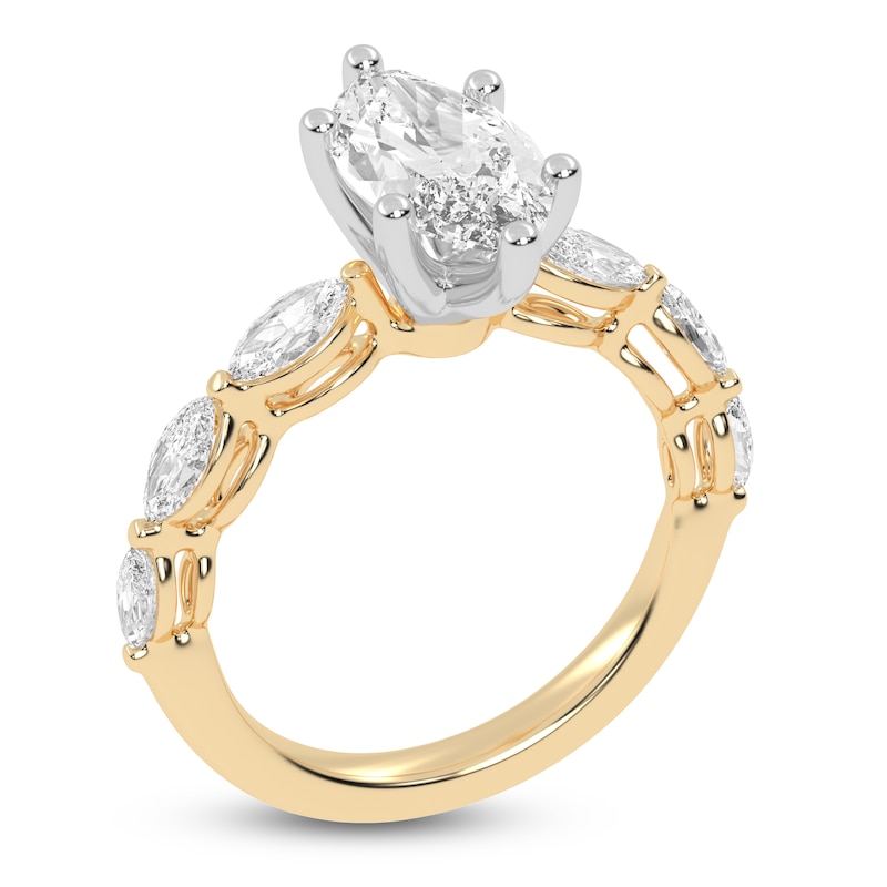 Main Image 2 of Marquise-Cut Lab-Grown Diamond Engagement Ring 2 ct tw 14K Yellow Gold