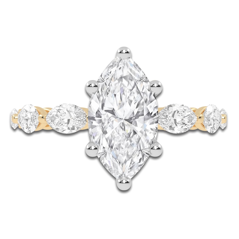 Main Image 3 of Marquise-Cut Lab-Grown Diamond Engagement Ring 2 ct tw 14K Yellow Gold