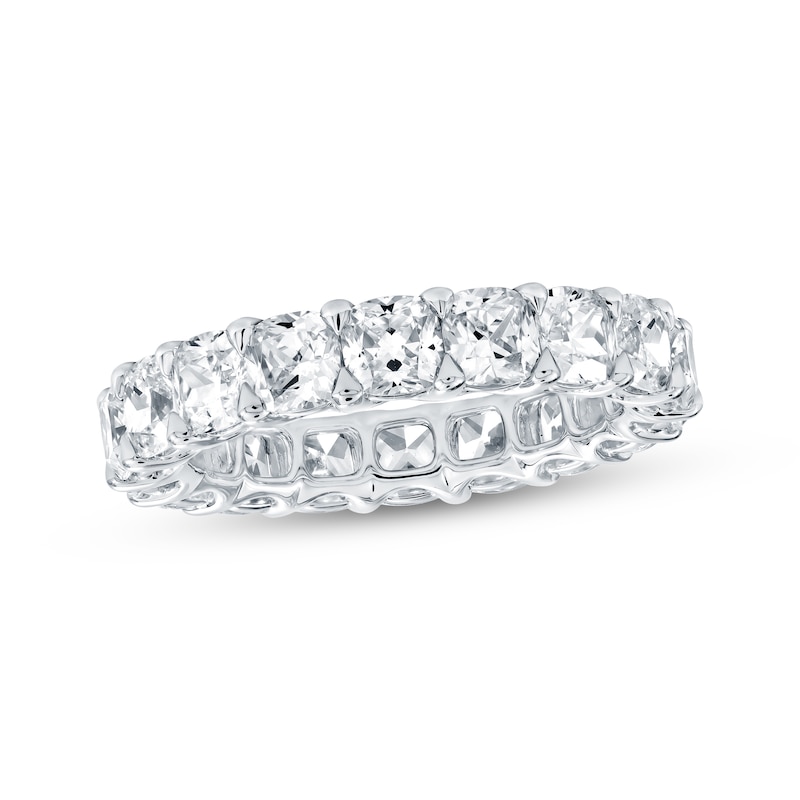 Main Image 1 of Cushion-Cut Lab-Grown Diamond Eternity Band 4-7/8 to 6 ct tw 14K White Gold