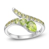 Thumbnail Image 1 of Pear-Shaped & Round-Cut Peridot Snake Wrap Ring Sterling Silver