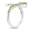 Thumbnail Image 2 of Pear-Shaped & Round-Cut Peridot Snake Wrap Ring Sterling Silver
