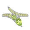 Thumbnail Image 3 of Pear-Shaped & Round-Cut Peridot Snake Wrap Ring Sterling Silver