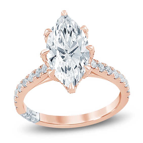 Pnina Tornai Marquise-Cut Lab-Grown Diamond Engagement Ring 3-5/8 ct tw 14K Rose Gold
