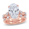 Thumbnail Image 1 of Oval-Cut Lab-Grown Diamond Hidden Halo Bridal Set 4-3/4 ct tw 14K Rose Gold
