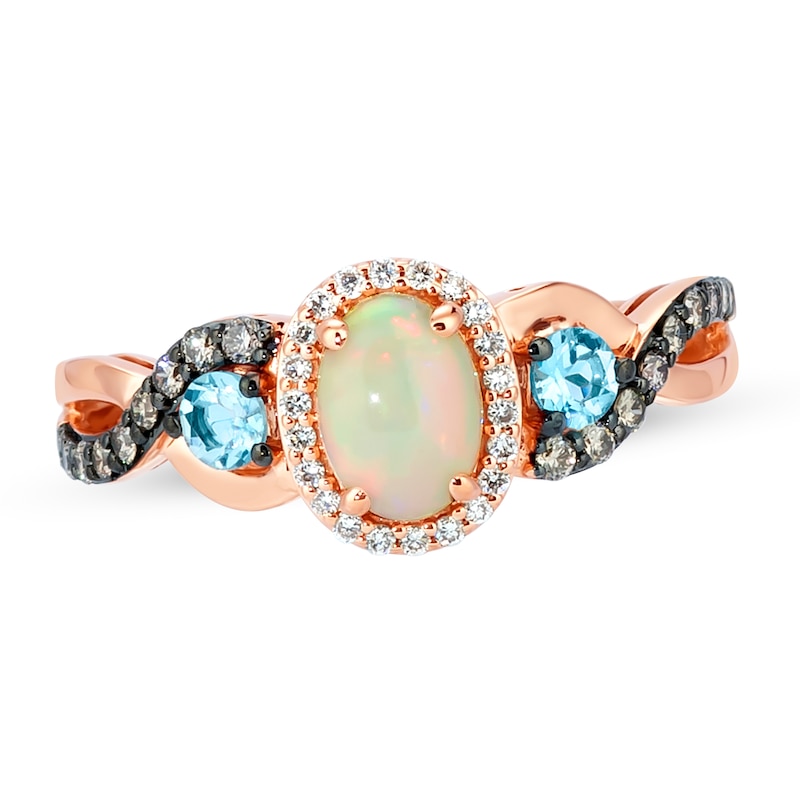 Main Image 1 of Le Vian Opal Ring 1/4 ct tw Diamonds 14K Strawberry Gold