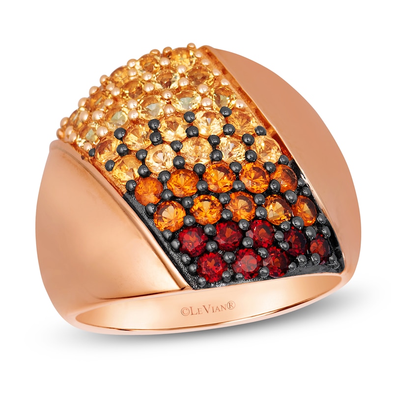 Main Image 1 of Le Vian Natural Garnet, Spessartite & Citrine Dome Ring 14K Strawberry Gold