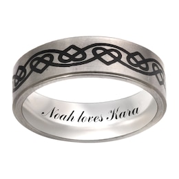 Celtic Heart Design Engravable Band (1 Line)