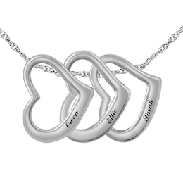 Family & Mother's Hearts Pendant (1-3 Stones and Lines)