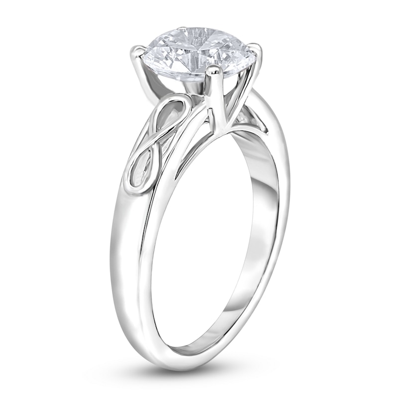 Main Image 2 of Diamond Solitaire Infinity Engagement Ring 2 ct tw Round 14K White Gold (I2/I)