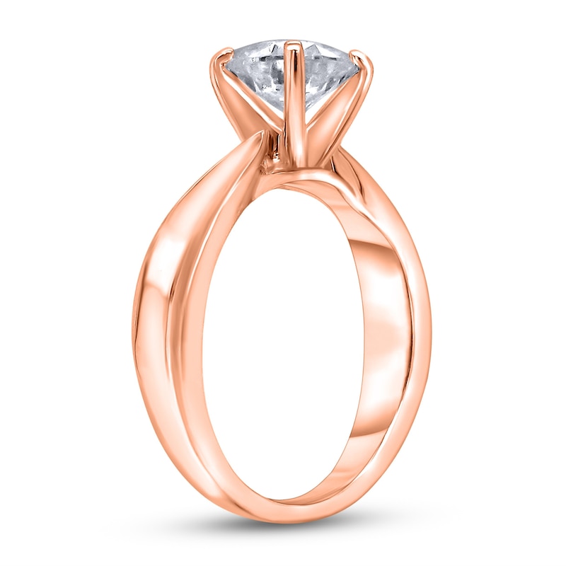 Main Image 2 of Diamond Solitaire Concave Engagement Ring 1/2 ct tw Round 14K Rose Gold (I2/I)