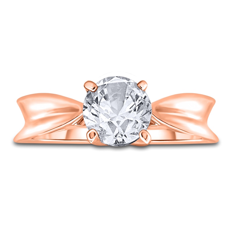 Main Image 3 of Diamond Solitaire Concave Engagement Ring 1/2 ct tw Round 14K Rose Gold (I2/I)