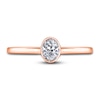 Thumbnail Image 3 of Diamond Solitaire Engagement Ring 1/2 ct tw Bezel-Set Oval 14K Rose Gold (I2/I)