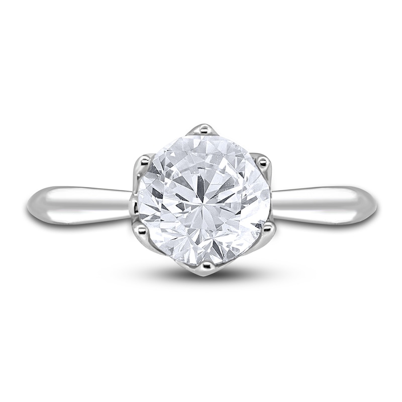 Main Image 3 of Diamond Cathedral Solitaire Engagement Ring 2 ct tw Round 14K White Gold (I2/I)