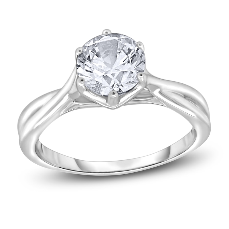 Diamond Solitaire Twist Engagement Ring 1 ct tw Round 14K White Gold (I2/I)