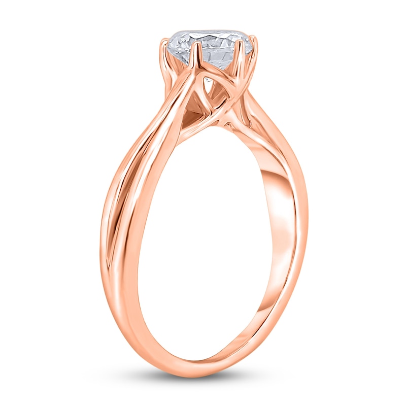 Main Image 2 of Diamond Solitaire Twist Engagement Ring 1-1/2 ct tw Round 14K Rose Gold (I2/I)
