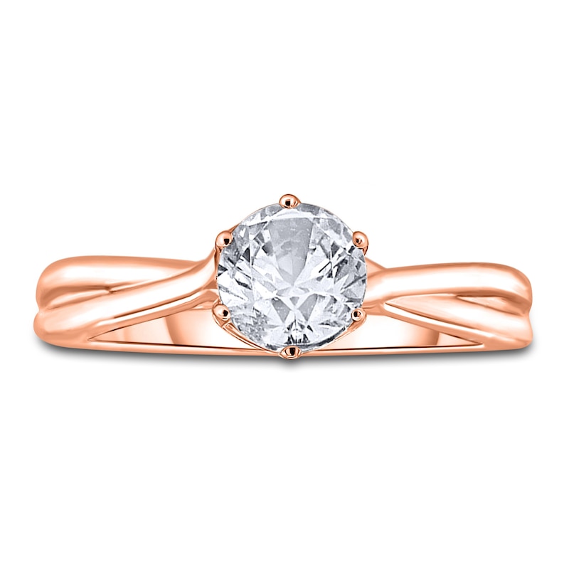 Main Image 3 of Diamond Solitaire Twist Engagement Ring 1-1/2 ct tw Round 14K Rose Gold (I2/I)