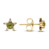 Thumbnail Image 1 of Natural Peridot Earrings 1/20 ct tw Diamonds 14K Yellow Gold
