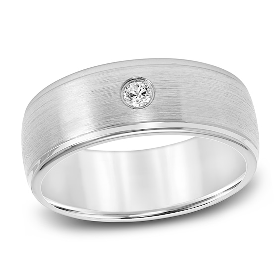 Diamond Wedding Band 110 ct tw Round Cobalt