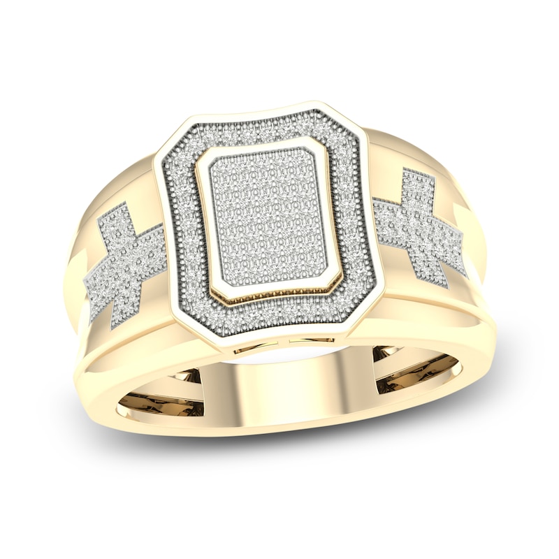 Main Image 1 of Men's Diamond Ring 1/3 ct tw Round 10K Yellow Gold