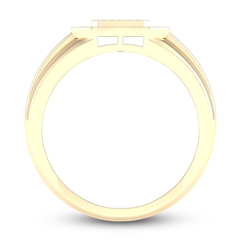Main Image 2 of Men's Diamond Ring 1/3 ct tw Round 10K Yellow Gold