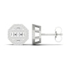 Thumbnail Image 2 of Men's Diamond Stud Earrings 1/2 ct tw Round/Baguette 10K White Gold