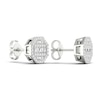 Men's Diamond Stud Earrings 1/2 ct tw Round/Baguette 10K White Gold