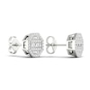 Thumbnail Image 3 of Men's Diamond Stud Earrings 1/2 ct tw Round/Baguette 10K White Gold