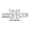 Thumbnail Image 3 of Diamond Engagement Ring 1-3/4 ct tw Round/Princess 14K White Gold