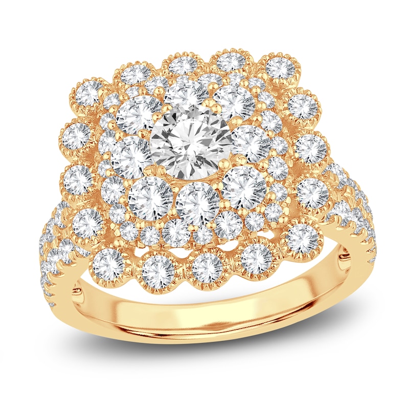 Diamond Engagement Ring 2-1/2 ct tw Round 14K Yellow Gold