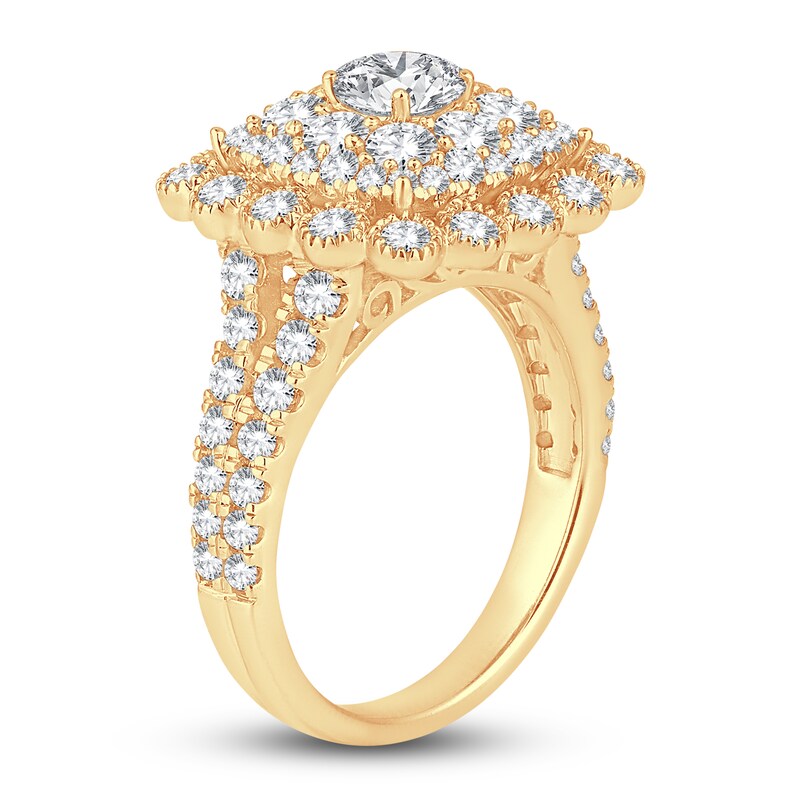 Diamond Engagement Ring 2-1/2 ct tw Round 14K Yellow Gold