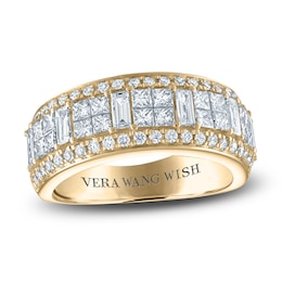 Vera Wang WISH Diamond Anniversary Band 1-1/2 ct tw Baguette/Princess/ Round 18K Yellow Gold