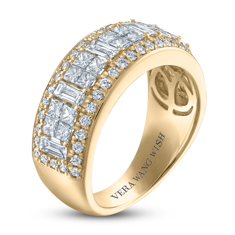 Vera Wang WISH Diamond Anniversary Band 1-1/2 ct tw Baguette/Princess/ Round 18K Yellow Gold