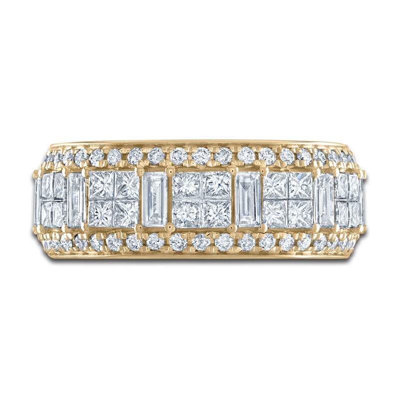 Vera Wang WISH Diamond Anniversary Band 1-1/2 ct tw Baguette/Princess/ Round 18K Yellow Gold